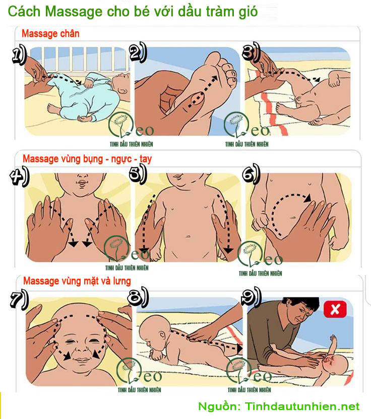 Cách massage đúng cách cho bé với tinh dầu tràm